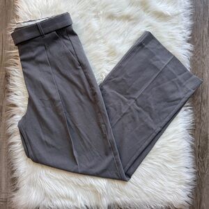 Abercrombie and Fitch Dark Gray Belted Tailored Wide Leg Pants 28